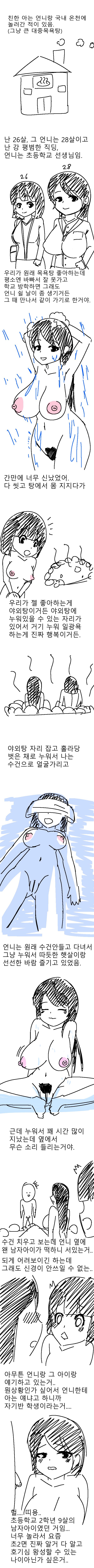 여탕에서 학교학생 만난썰